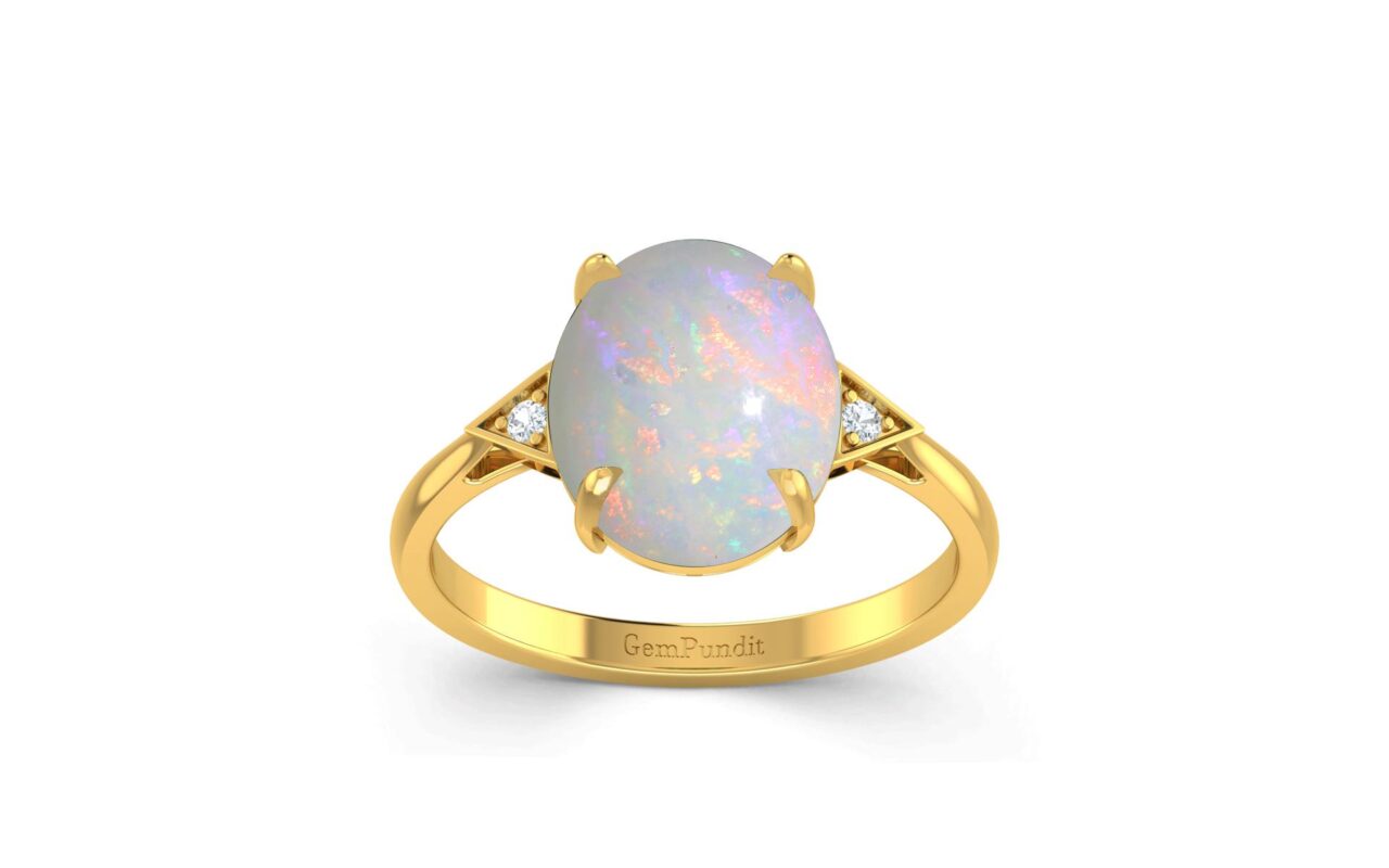 White Opal With Fire Ring (FJLR-111)